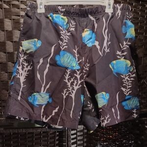Nautica Competition Tropical Fish Print Swim Trunks Mens M